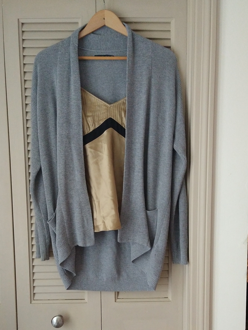 Abercrombie & Fitch Light Gray Open-Front Knit Cardigan Size M